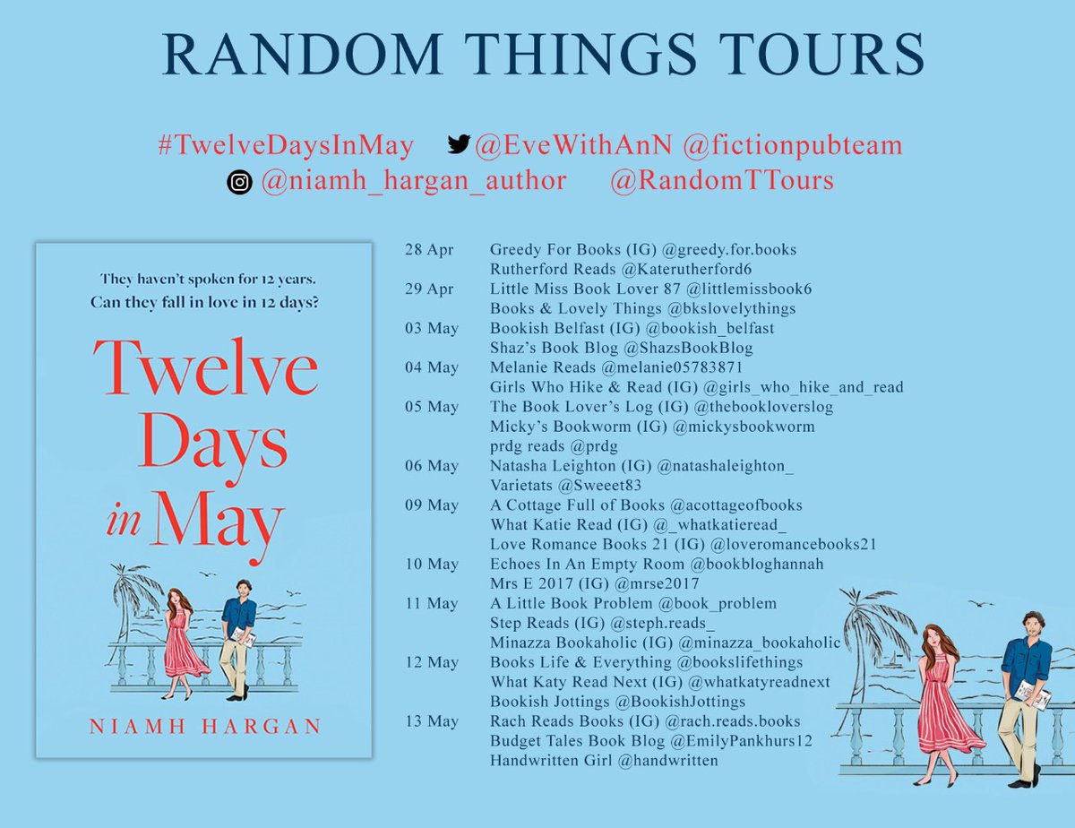 MASSIVE THANKS #RandomThingsTours Bloggers for supporting #TwelveDaysInMay @EveWithAnN @fictionpubteam 

Please share reviews on Amazon & Goodreads 💙

@KateRutherford6 
@bookslifethings 
@BookishJottings 
@EmilyPankhurs12 
@handwritten