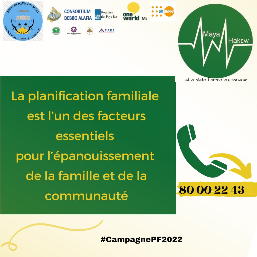 asdapmali's tweet photo. #calpagnepf2022 Au 🇲🇱 la planification familiale est un ensemble de mesures et de moyens misent en places pour réguler la fécondité, l'éducation et la prise en charge d'affections de la sphère génitale, mis à la disposition des individus et des couples .@Unfpamali @RJASRPFMALI https://t.co/rwTXYTLZUu