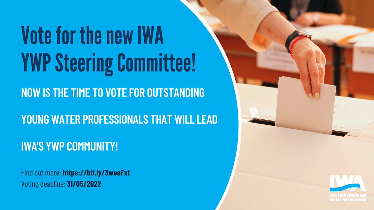 Voting is open for the IWA Young Water Professionals Steering Committee 2022-2024! 

bit.ly/3leCQGf