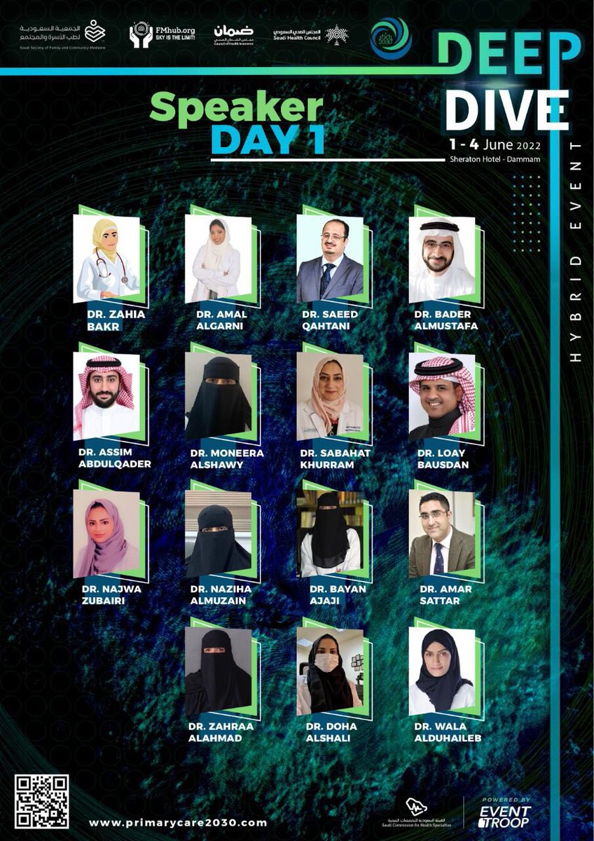 SSFCM_org's tweet image. Deep Dive 2022 is just around the corner! We’re excited to share with you the hand selected speakers and high yield topics we’ve prepared for you!

Take a look at the Agenda and Speakers for DAY 1 of #DD2022

Register here:
Primarycare2030.com

نراكم في #مؤتمر_الحالمين