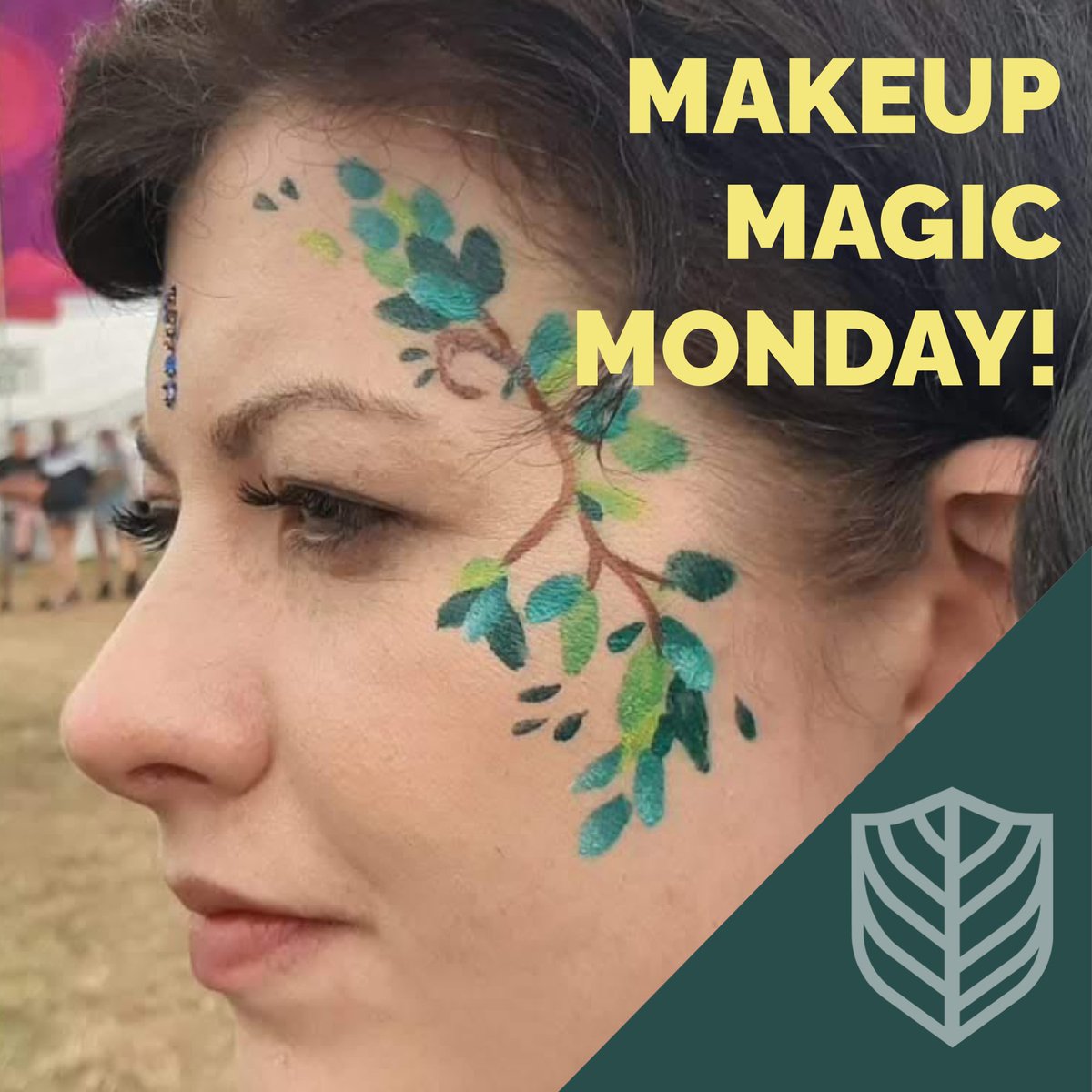 Eco Warriorz come out to play. 🤩

Wk 10 of #MakeupMagicMonday running from March to May. 

Dressing up at festivals is a great icebreaker &amp; enables audience engagement. We love artwork showing the nature we protect, using eco-friendly paints #joinus ecowarriorz.org.uk/apply/  ⛺💚