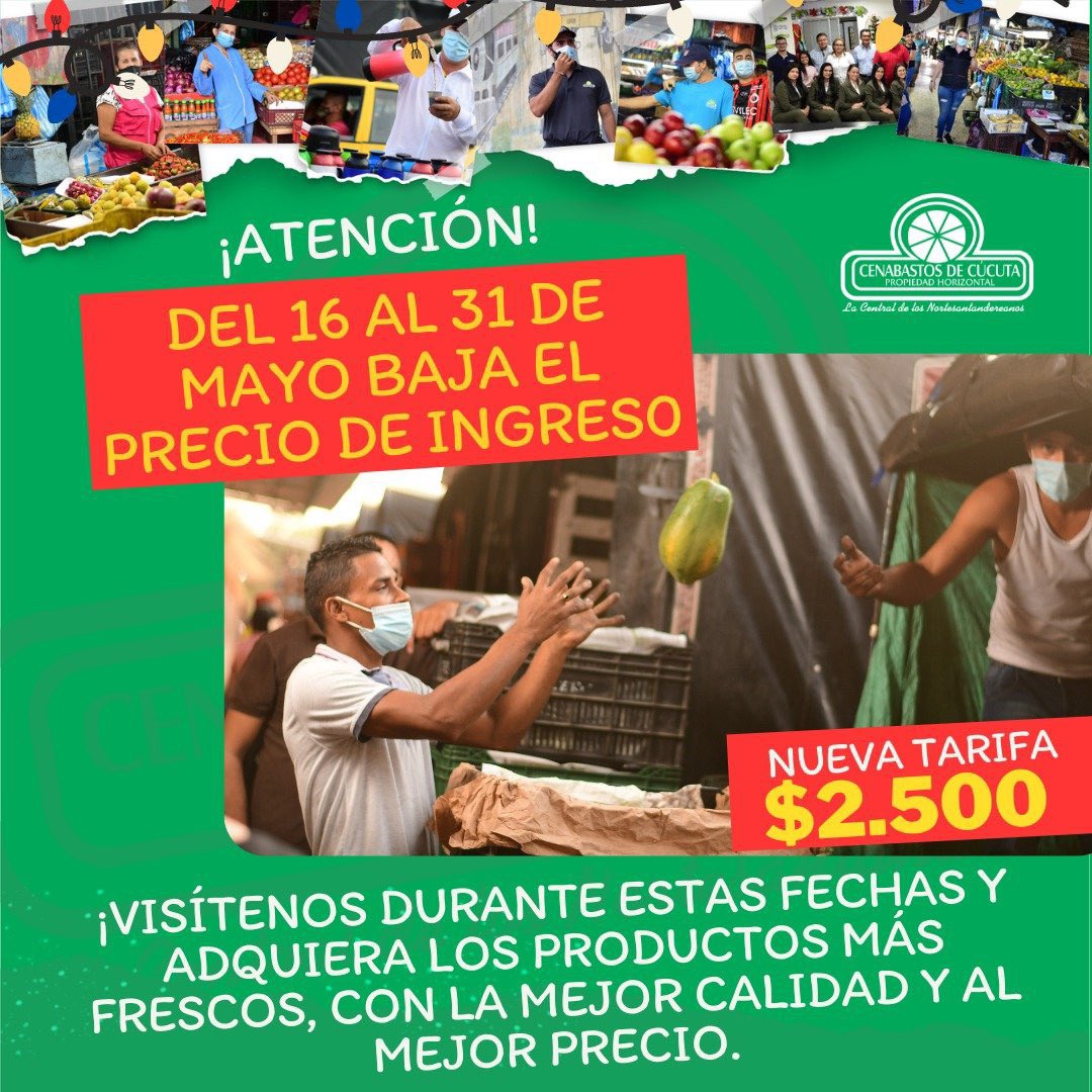 cenabastosph's tweet photo. A partir de mañana bajamos el valor del ingreso a nuestra central a $2.500. ¡Visite nuestra central y su bolsillo se lo agradecerá! https://t.co/VWJCm6KAwD