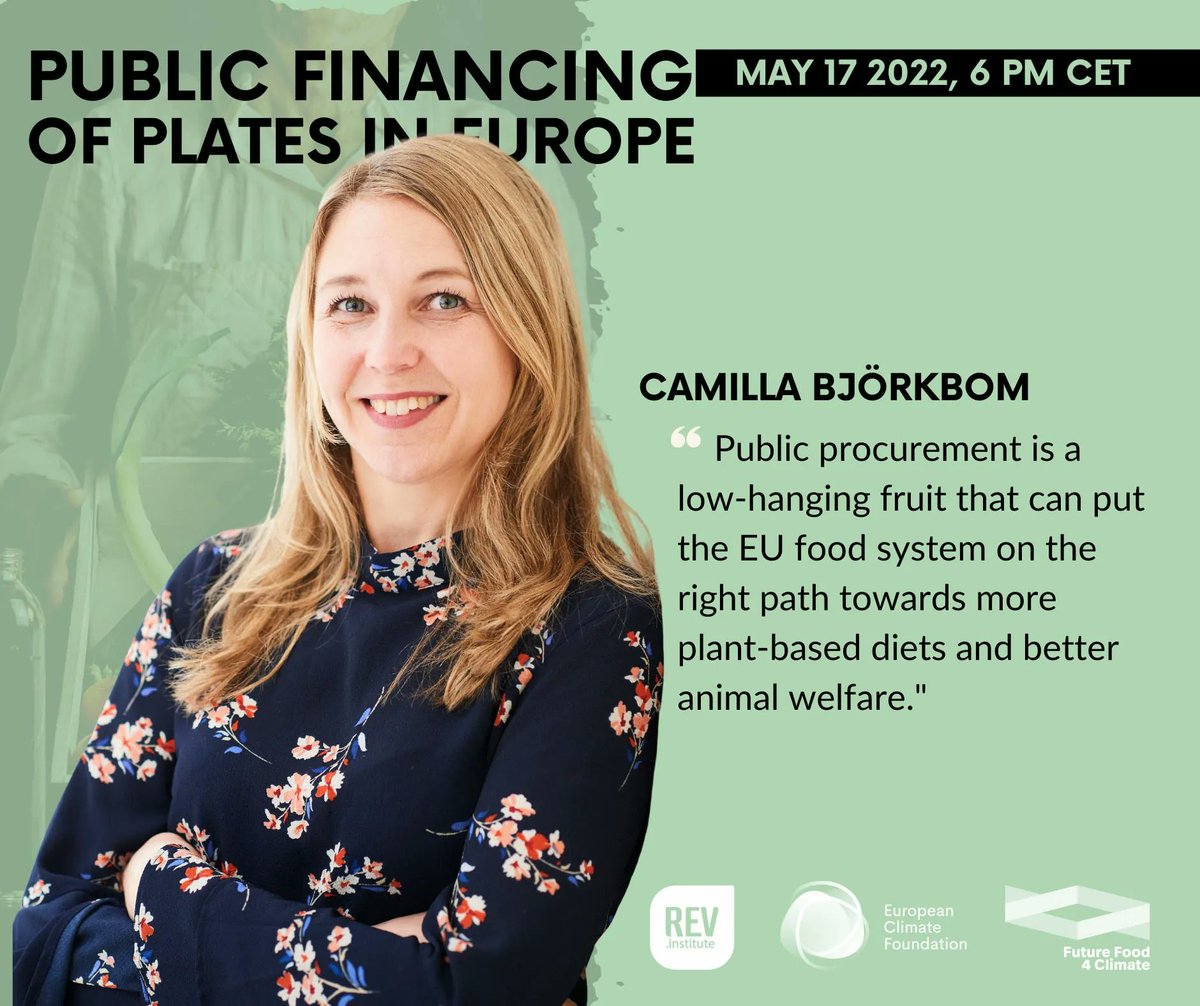 Act4AnimalsEU's tweet photo. Our Political Adviser for Food Policy @CamillaBjorkbom will be speaking at @InstituteRev's debate on public financing of plates in Europe. 🍽🇪🇺

Learn more and watch the livestream tomorrow from 6PM CEST ➡ https://t.co/VqZ0i2jOVG https://t.co/OFW5JJBSDU