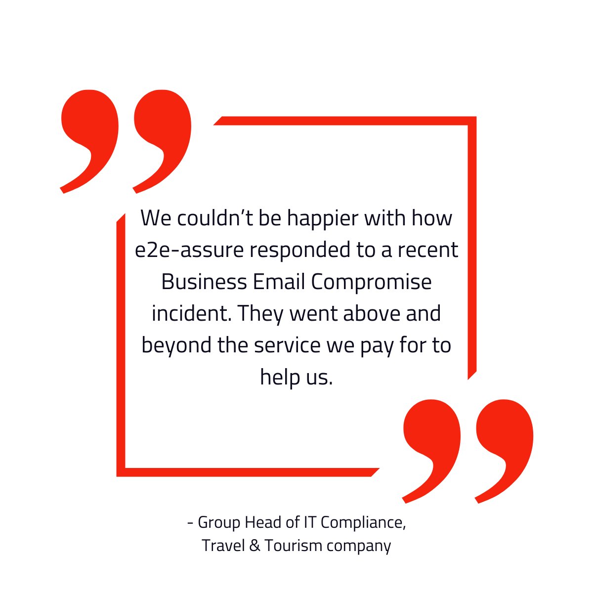 We actively seek out feedback, good or bad, from our customers.

It was great to receive this positive review of our work on a recent customer incident last week:

#cybersecurity #BEC #SOC