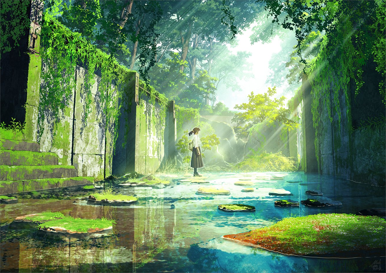 تويتر Mocha １日目東 A34a على تويتر 風景イラスト 緑の遺跡 T Co Jzgfgxexvc