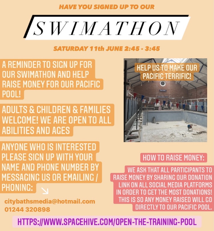 Have you signed up to our SWIMATHON!
Everyone welcome! It‘ll be a relaxed environment with  no set length/distance to swim😊
We ask participants to share donation link &amp; get  sponsors to donate directly to the link, so the money goes directly to our pool💛
spacehive.com/open-the-train…