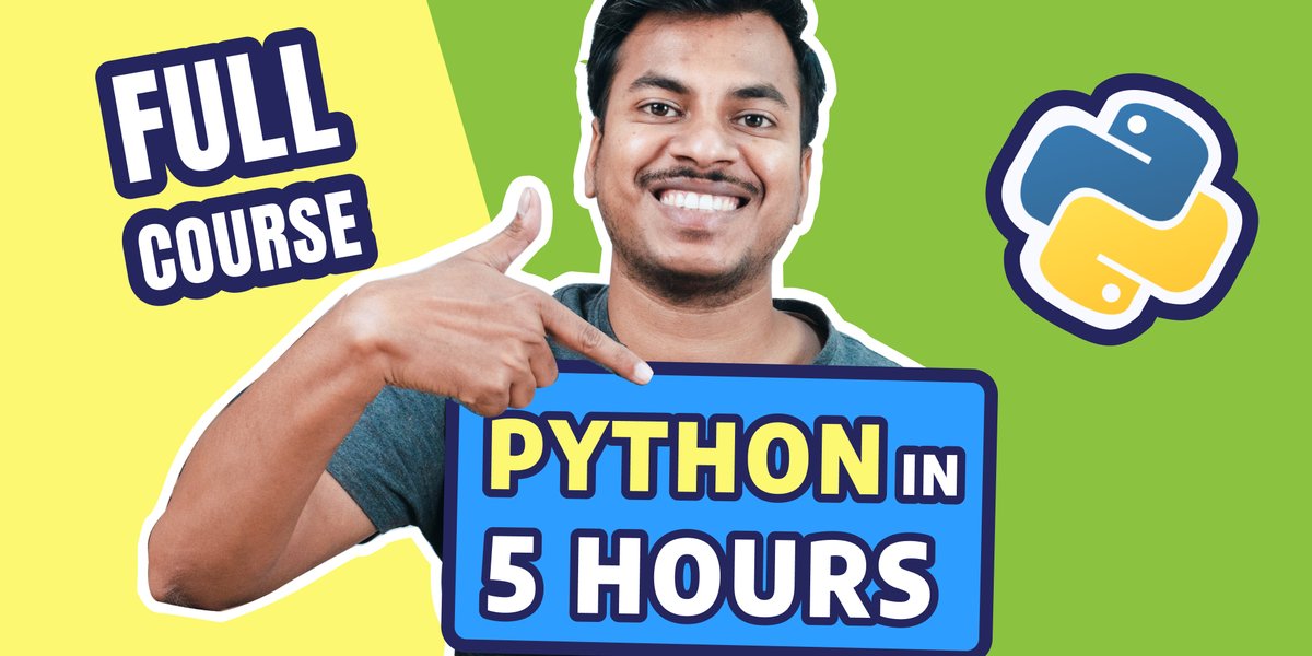 programiz's tweet photo. Python Full-course video for beginners is out!
👉Learn for Free: https://t.co/Rn3I2AoZgj
This step-by-step Python course contains core concepts from basic to advanced topics. Learn Python in hours, not months 😃
#python #learnpython #programiz #learnprogramming #programming https://t.co/Jz9td2ruQI