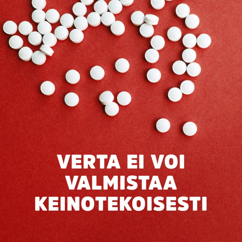 Veripalvelu's tweet photo. Suomen verihuolto tarvitsee lisää verenluovuttajia🩸