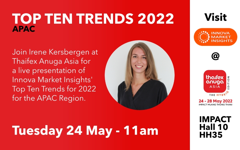 innovatrending's tweet photo. This month Innova will be in #Bangkok for #ThaifexAnugaAsia. Our experts will be on site to bring you the latest food &beverage developments, and on 24 May Irene Kersbergen presents our #TopTenTrends for the APAC region. Register here:
https://t.co/HvK5Z8YOP3
#InnovaTrending https://t.co/BwSIdIALst