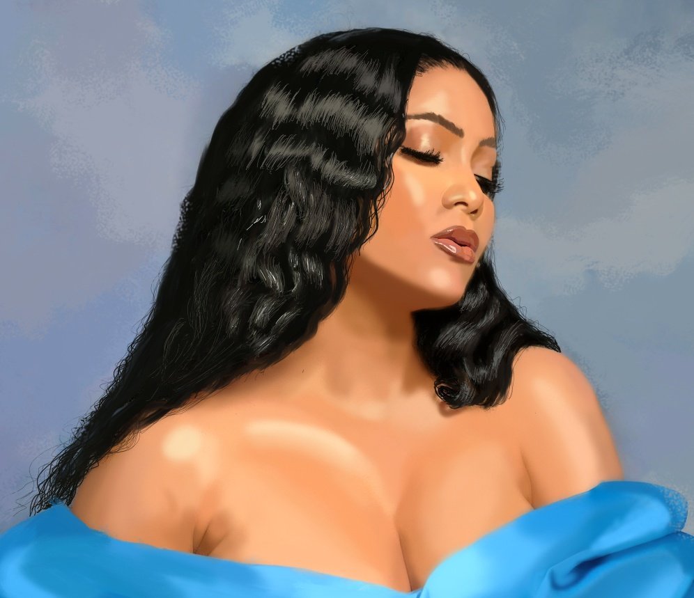 Marvis_Quin's tweet photo. Hey, this is my most recent painting I just got done with. Took quite a lotta time but then, its not easy to create the living manifestation of the word "beauty".
Please help retweet.

Painting of Maria Chike 🦋
Blue Maria
Art is on sale... https://t.co/sIi61sv12u
