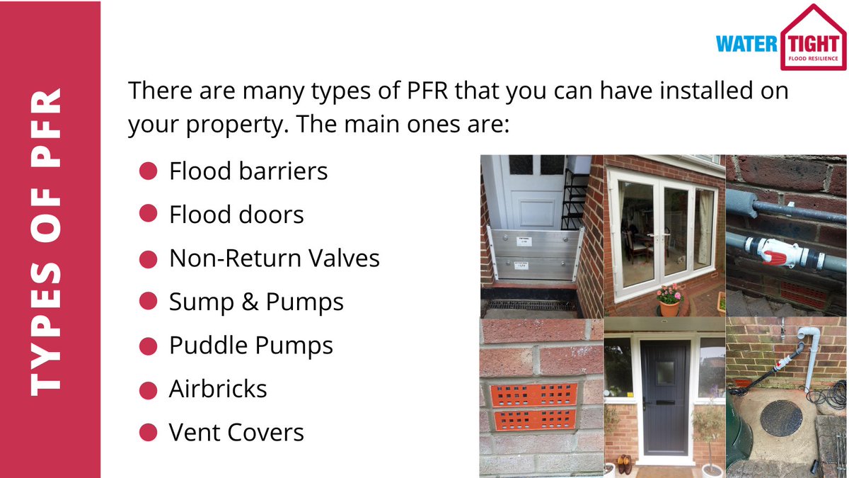 Property Flood Resilience measures come in many forms. Something that might be required for your neighbour's property might not be applicable to yours. 

#FloodRisk
#FloodPrevention
#PFRMeasures