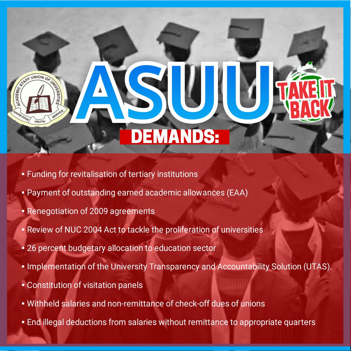 Proficience_'s tweet photo. Accede to ASUU demands. The money dey but APCPDP hoodlums in power don't want us to be educated #CallOffThisStrike https://t.co/GPXGQbC9pI
