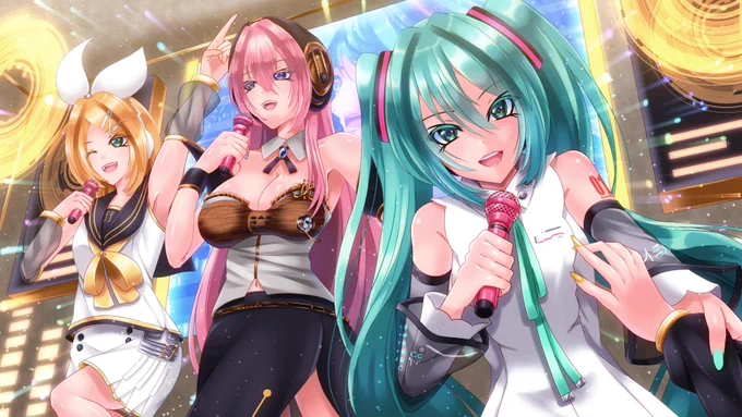 DAMイラスト供養
#初音ミク
#巡音ルカ
#鏡音リン 