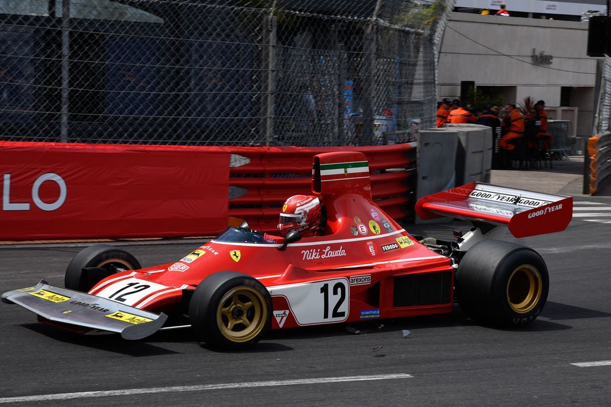 SFerrariNews's tweet photo. This picture is incredible!

This photo, taken moments before Leclerc's crash in Lauda's Ferrari yesterday, shows his front-left brake pad completely sheering off the tire midway through Rascasse. This caused Charles to only have the front-right brake, sending him into a spin. https://t.co/vicYvme7Om