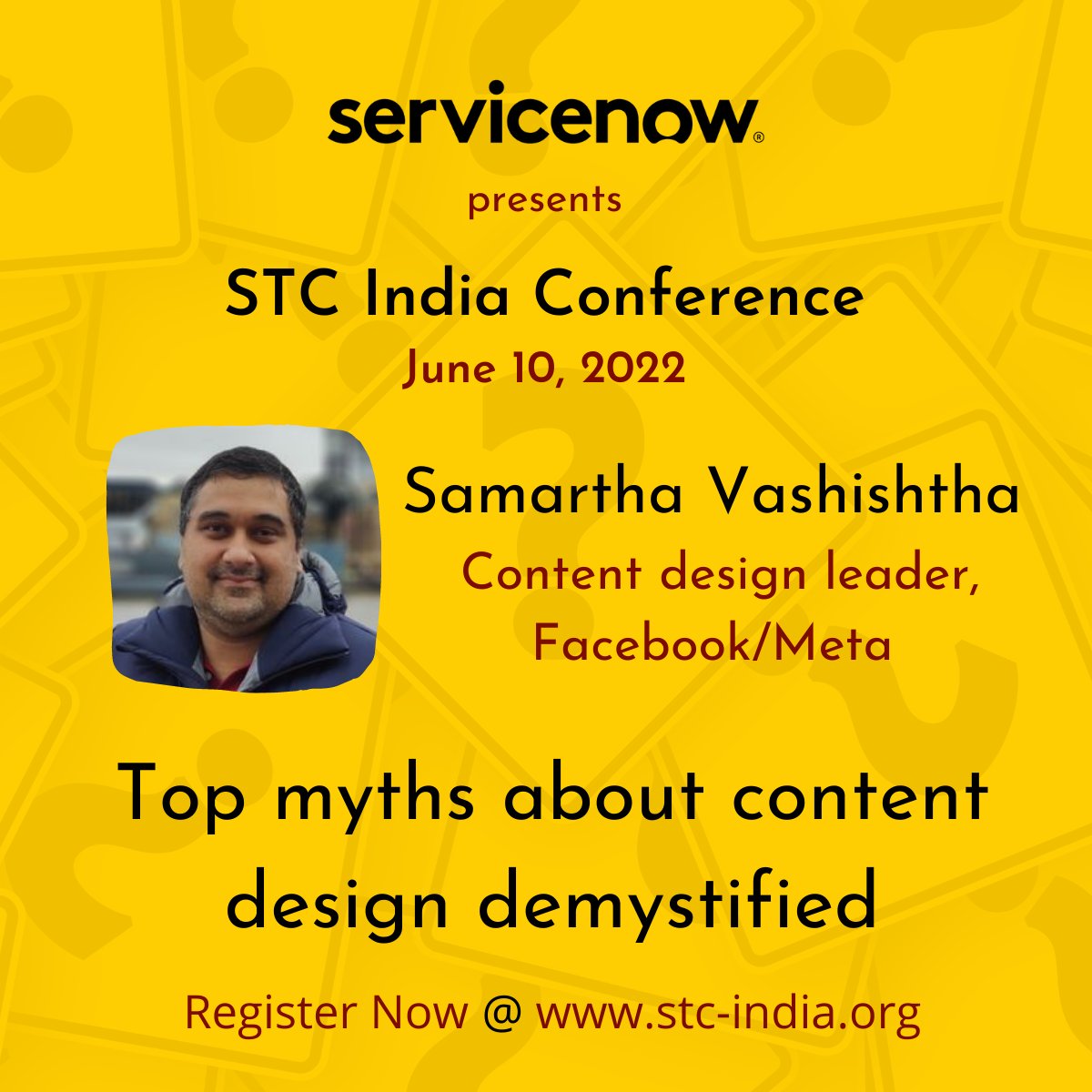 Hear Samartha Vashishtha demystify the top myths that surround content design at the June edition of the STC India Conference on June 10, 2022

<a href="/samarthav/">Samartha Vashishtha</a> #contentstrategy #informationdesign #contentdesign