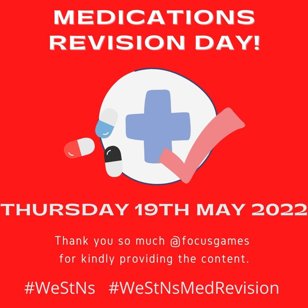 WeStudentNurse's tweet photo. Come join us on the 19th for a chance to brush up on your Meds revision π #WeStN #WeStNsMedRevision https://t.co/t2zfvLsUVX
