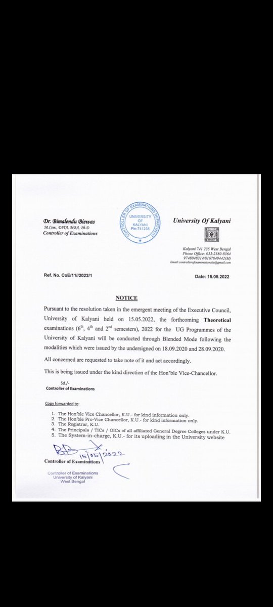 ArunavaDeb9's tweet photo. Thank you Kalyani university VC Manas Kumar Sanyal sir and vidyasagar university VC Dr Sibaji Pratim Basu sir to taking this lovely decision we students are really grateful to you sir❤️
And thanks aa lot TMCP💚💚
@MamataOfficial @TrinankurWBTMCP @basu_bratya 
#WeWantOnlineExam https://t.co/2rbtM0eugF