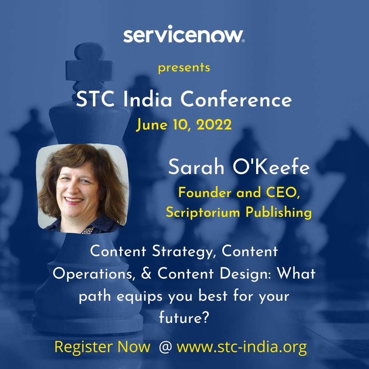 Sarah O'Keefe's session will enable you decide which specialization to pursue; Content Strategy, Content Operations, or then Content Design at the STC India Conference on June 10, 2022.

Register @ stc-india.org/conferences/20…

@sarahokeefe #contentstrategy #contentdesign