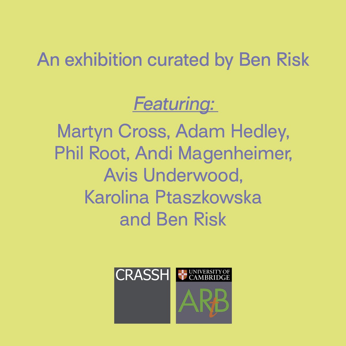 ArtatARB's tweet photo. 📣 Exhibition: Diverse pleasures
4 April - 3 June 2022, Alison Richard Building
➞ https://t.co/7ok9Pk9XLx
With Martyn Cross, Adam Hedley, Andi Magenheimer, Karolina Ptaszkowska, Ben Risk, Phil Root &amp; Avis Underwood. Curated by @BenRisk. https://t.co/nq3uTgDgd8