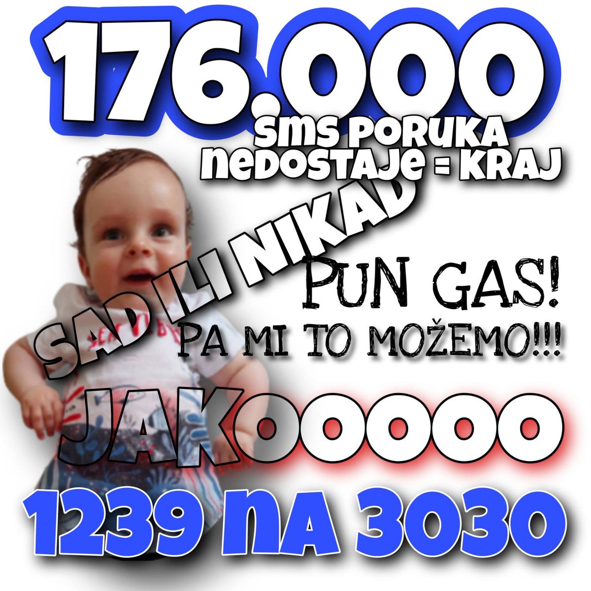 Mi to možemo! Još jako malo fali do cilja, samo 176.000 sms poruka. Uradimo to, za Vukana. Da nam sreda bude svima radostan dan, jer mi ovo možemo. Pun gassass! Još po jedna poruka i gotovi smo. Idemoo 💪

Vukanu možete pomoći:
Slanjem SMS poruke:
