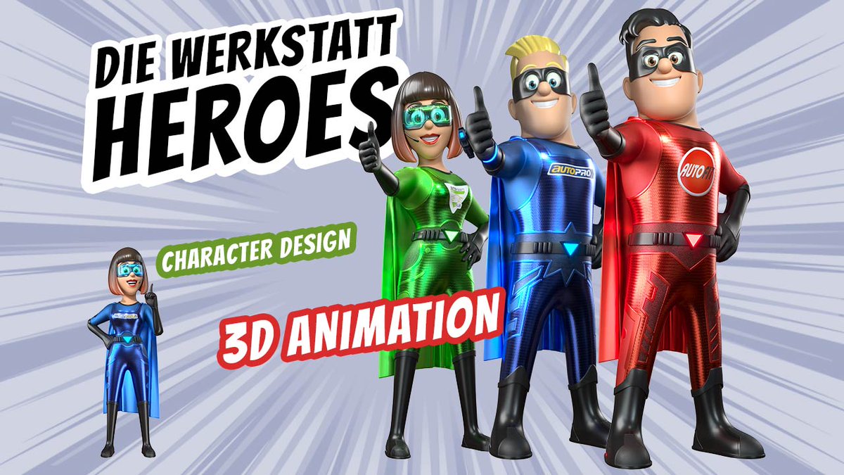 Alexander_Beim's tweet photo. Our new commercial project "DIE WERKSTATT HEROUES/AUTOteam/autoPRO/AUTOFIT" 
Character Design and Animation | ALEXANDER BEIM
Director | AXEL BIRNGRUBER
Executive Producer | MARC SIMON
Creative Director | DANIEL OVER
Producer|REINHARD GEDACK
Postproduktion|LARS QUIRING
and others. https://t.co/E7oasfXbQC