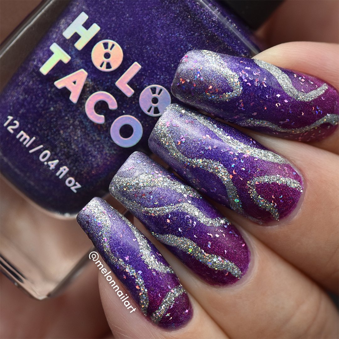 melonnailart's tweet photo. Recreation of @Holo_Potatoo mani with some twists in the polish choices, made for her bday collab hosted by @CuteClawz 🥰 using 100% @holotaco polishes by @nailogical 💅
More details on my IG (link in the comments ⬇️) 
#holotaco #nailart #abstractnails https://t.co/XiXYAqKrMg