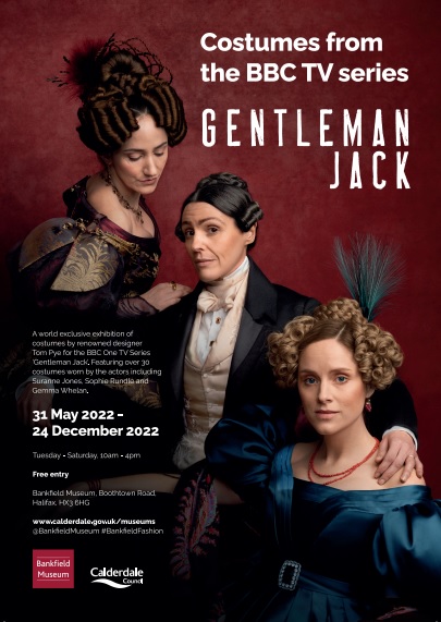 BankfieldMuseum's tweet photo. It's official a world exclusive exhibition of Costumes from the BBC TV Series ‘Gentleman Jack’ is coming to Bankfield Museum! Featuring over 30 costumes by designer Tom Pye, opening 31st May, free entry - this is a must see exhibition! #BankfieldFashion #GentlemanJack #Halifax https://t.co/LMgsfpWP2d