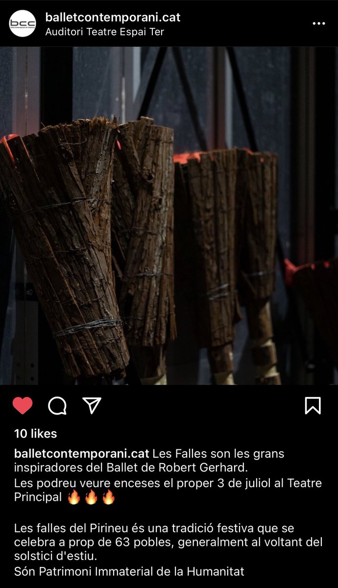 CatedraPirineus's tweet photo. #BalletContemporaniCatalunya
#Falles #Fallas #Halhes #Haros #Brandons https://t.co/7wFtejFRiw