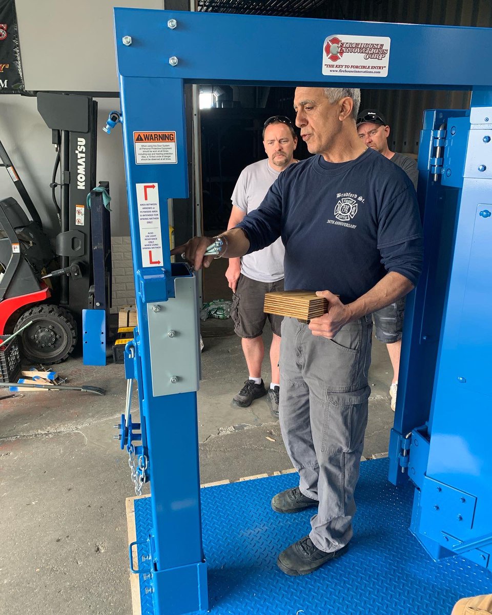 SymtechFire's tweet photo. Great time with our old friend Mike Perrone and Firehouse Innovations Corp this past weekend. Incredible training prop that we are incorporating into an upcoming training unit! #firetraining #forcibleentry #firehouseinnovations #symtechfire #forcibleentryprop #firetrainingprops https://t.co/au4wNRYjVB