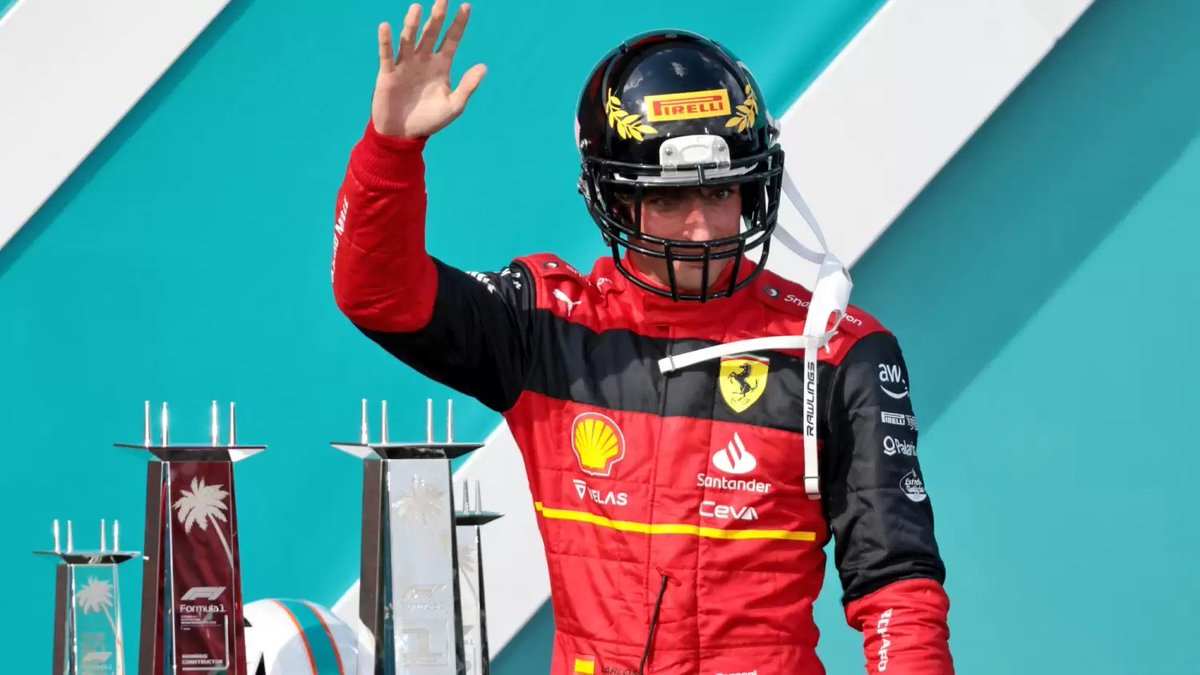 SFerrariNews's tweet photo. Carlos Sainz on how his two retirements in Australia and Italy affected him physically in Miami.

"It's just a matter of [getting] the neck and the body used to these Formula 1 cars [since] I had been a month without doing a full race distance." https://t.co/Jtk7kq0e1g