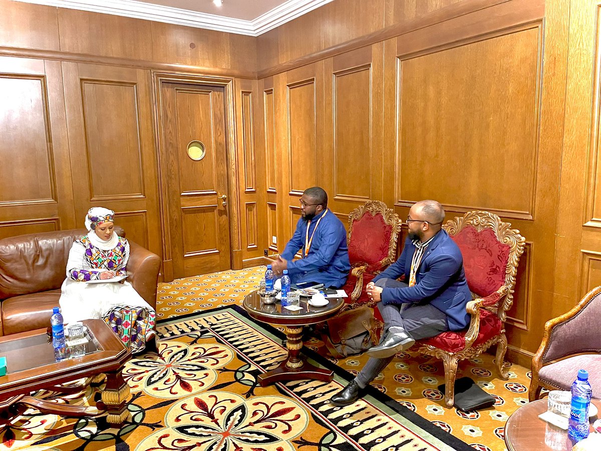 Sami_fekade's tweet photo. At the IAD Summit organized by @Afridigital; @GarikaiNhongo &amp; I had a productive discussion with @hurialimahdi the state Minister @MinistryofInno2 @Myriam_A_Said PMO Digital Advisor &amp; @Abiyotb Director-Digital Transformation where they pledged 2 joining the Smart Africa Alliance. https://t.co/oyPuEqjlYH