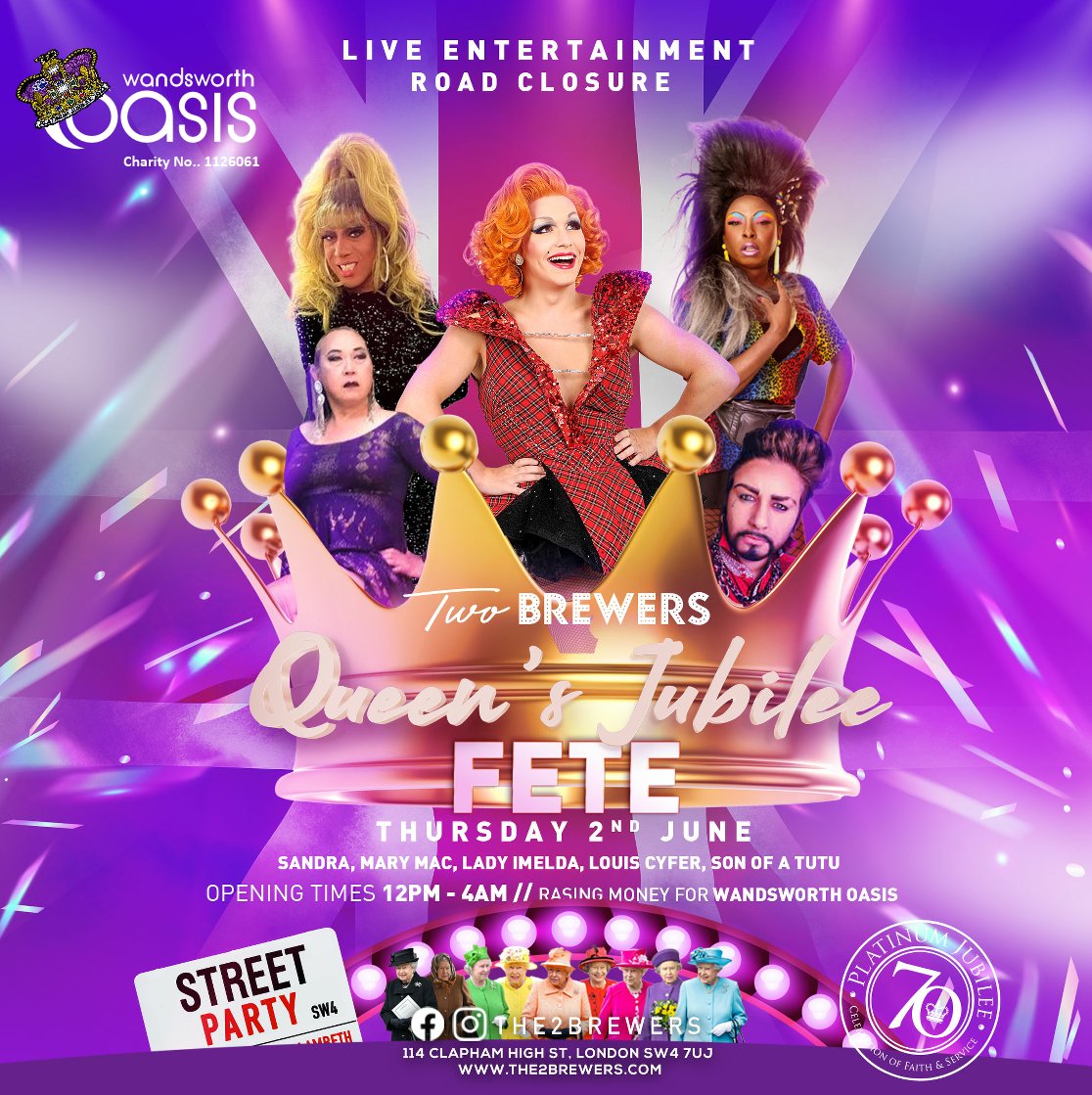 Great to see <a href="/2BrewersClapham/">Two Brewers Clapham</a> are having a street party for the Jubilee - and supporting lovely @wandsworthoasis #HIV #JubileeCelebration #London