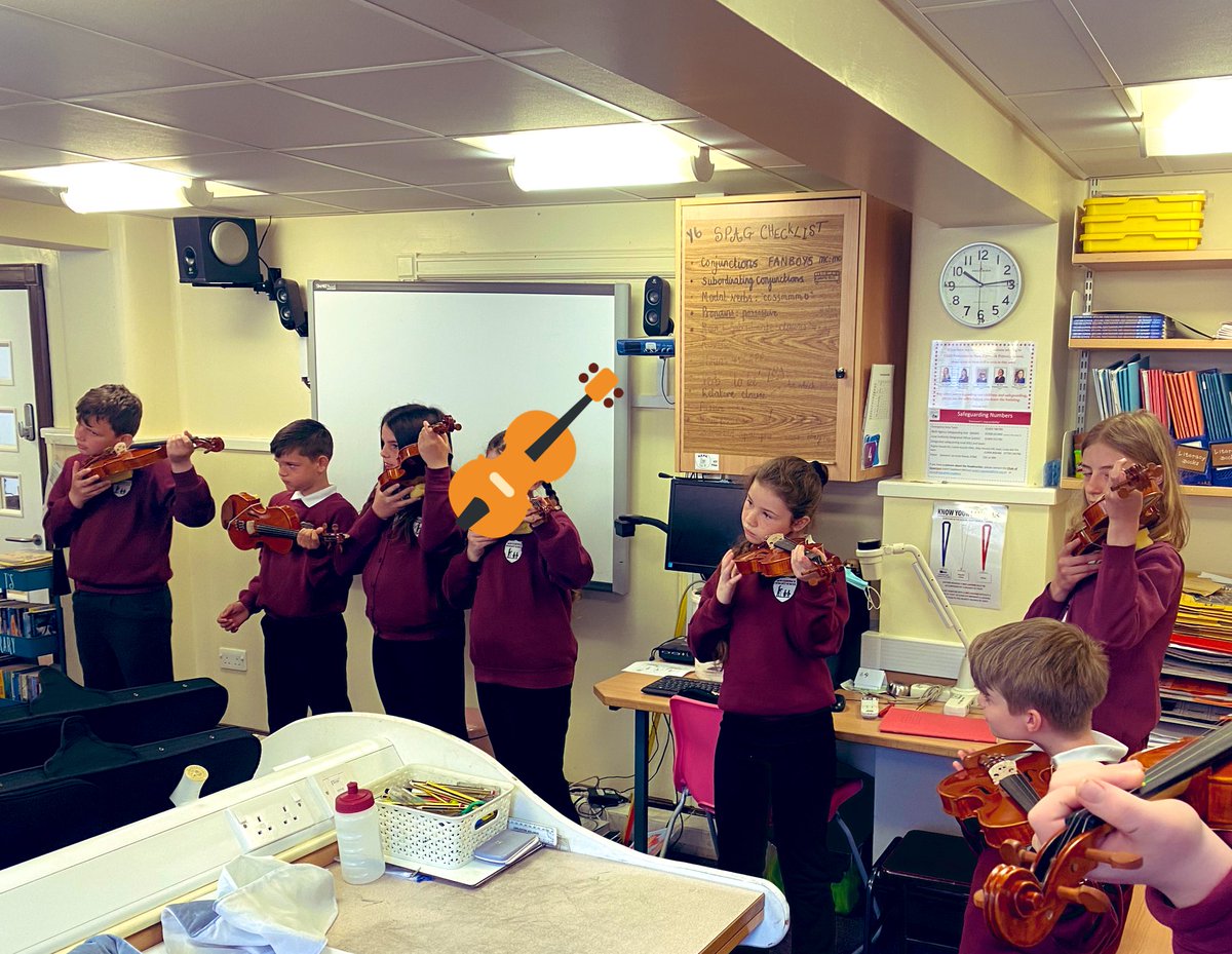 What a morning for @NEP_Year6! They’ve had a fantastic introductory lesson to playing the violin with <a href="/UoYMusicEdGroup/">MEG</a>. Despite some initial reservations, by the end of each session everyone had played the violin using pizzicato! 🎻