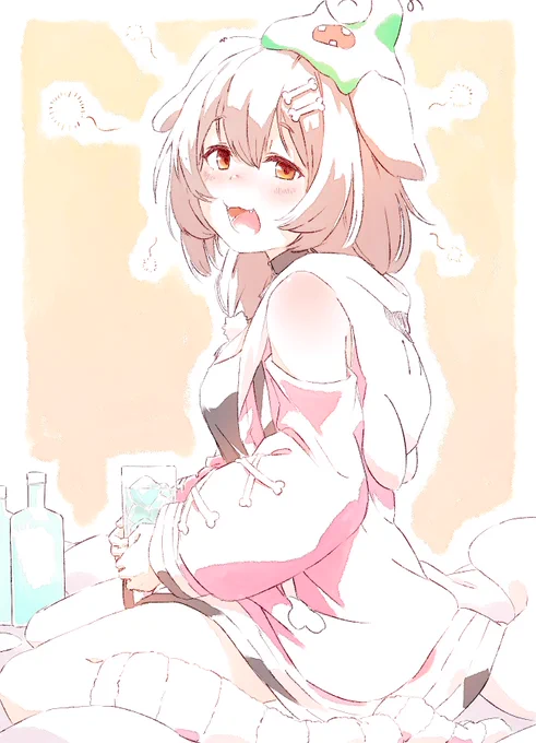 #できたてころね そしてこれは2か月くらい前にはなるけどホロアモアスのよっぱっぱ&ねむねむころさん 
