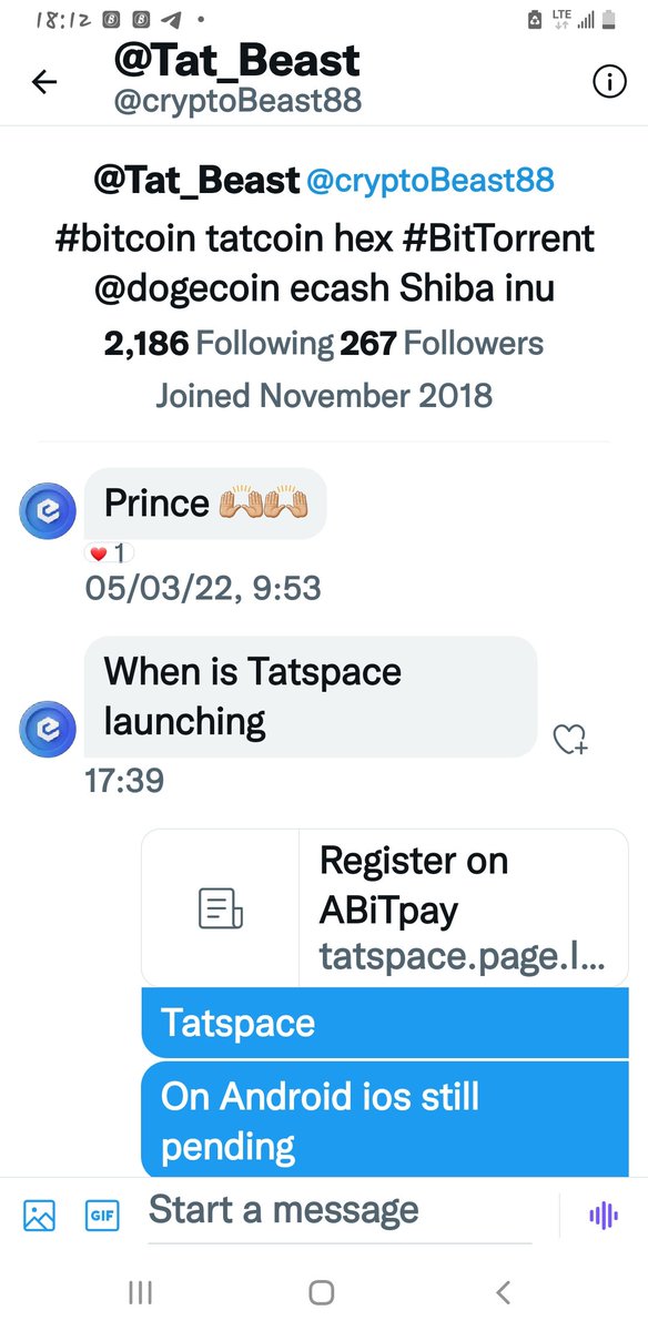 ojeifogodfrey's tweet photo. Go bag some $Tat
Something hooge is coming📊📈🚀
#Tatcoin #tatspaceapp #Tatearn #Tatswap #bitget https://t.co/if5gCXVQdM