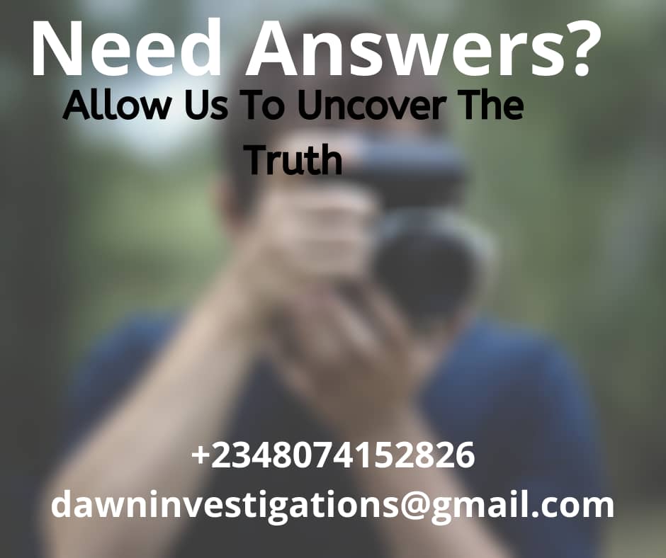 DawnInvestigate's tweet photo. Surveillance services can be used to to keep a close eye on your business competitors or untrustworthy colleagues, as well as conduct matrimonial  and partner investigations to uncover the truth about your relationship and cheating spouse

Contact Us Today 
08074152826 https://t.co/lCxSV3PzMw