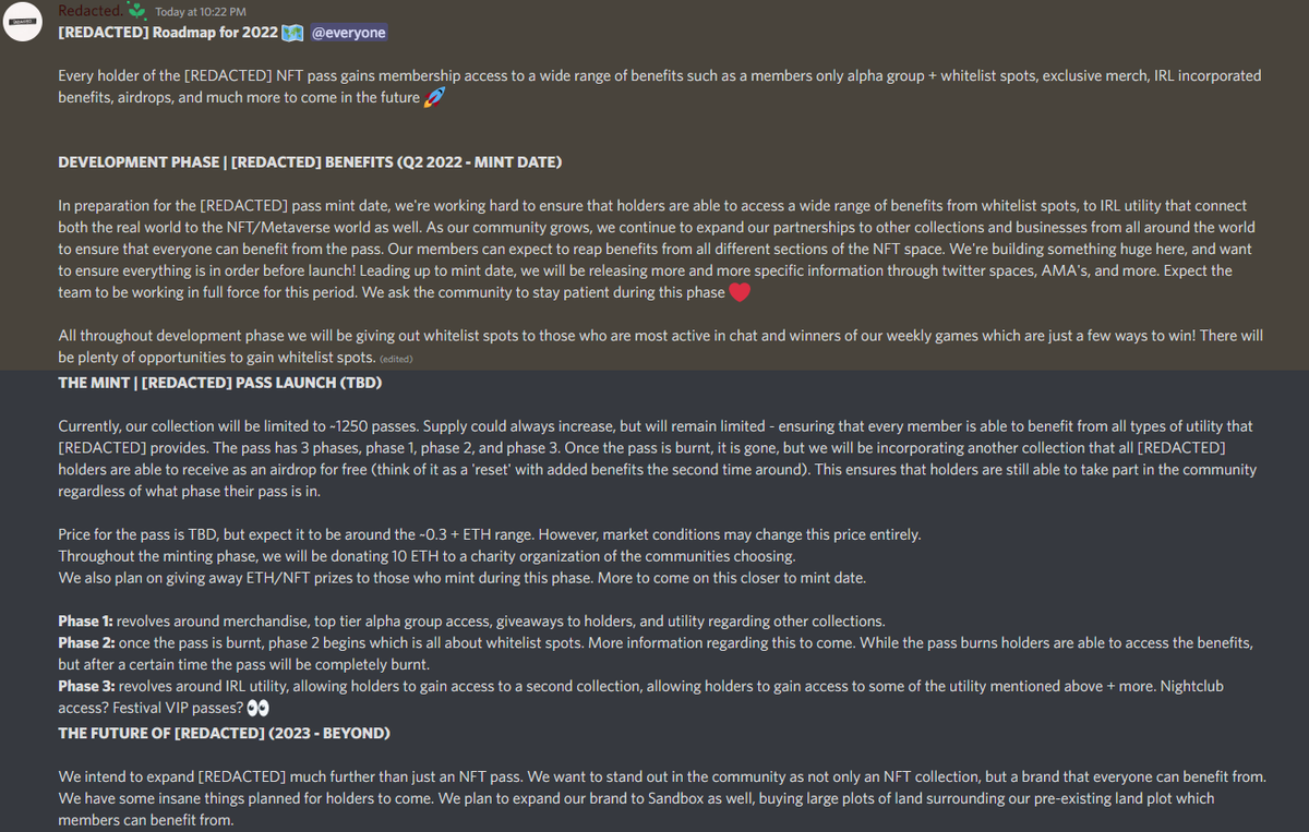RealRedacted_'s tweet photo. [REDACTED] Roadmap is out! 
https://t.co/cvvtpZ8Zix

#NFT #NFTCollection #NFTdrop #UpcomingNFT #NFTGiveaway #NFTWhitelist https://t.co/imlVTiLYYT