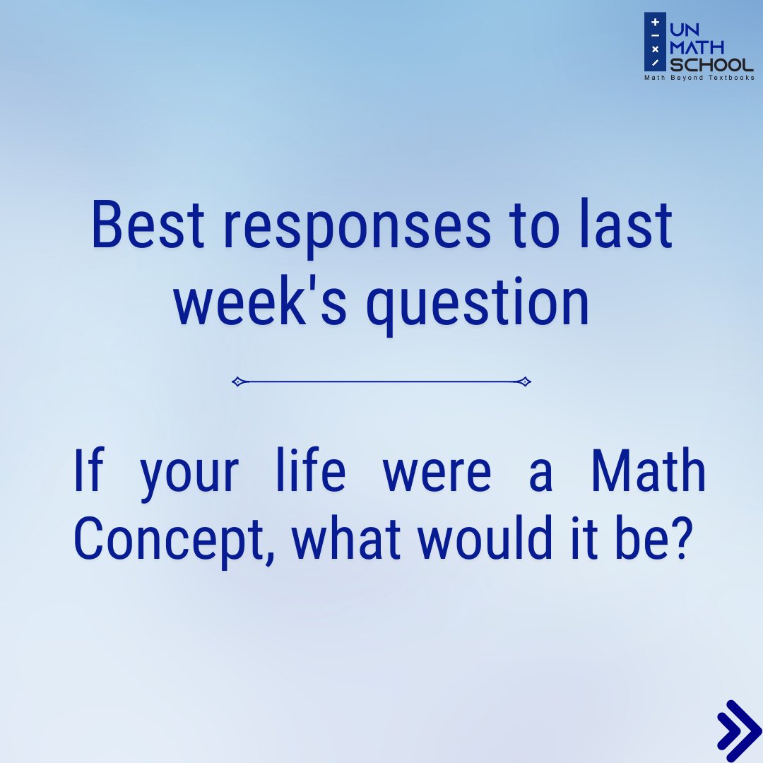 UnmathSchool's tweet photo. We are super glad to have received some of the best responses on our last week's question and we loved reading them. Sharing the best ones here as promised. Isn't is amazing how we are able to connect Math so beautifully with our life?  

#mathematics #mathinreallife #letsunmath https://t.co/obtvdzh5kW