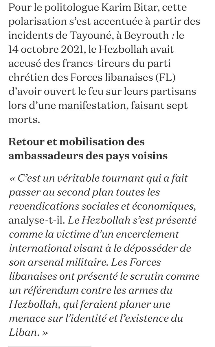 karimbitar's tweet photo. 🇱🇧 My interview with @LaCroix: “La crise économique et financière est d’une telle ampleur qu’aucun parti n’a véritablement de solutions concrètes de sortie de crise à proposer.”

Au Liban, une campagne législative cannibalisée par la question du Hezbollah 
https://t.co/CDguNwzs1l https://t.co/udSurdFNh8