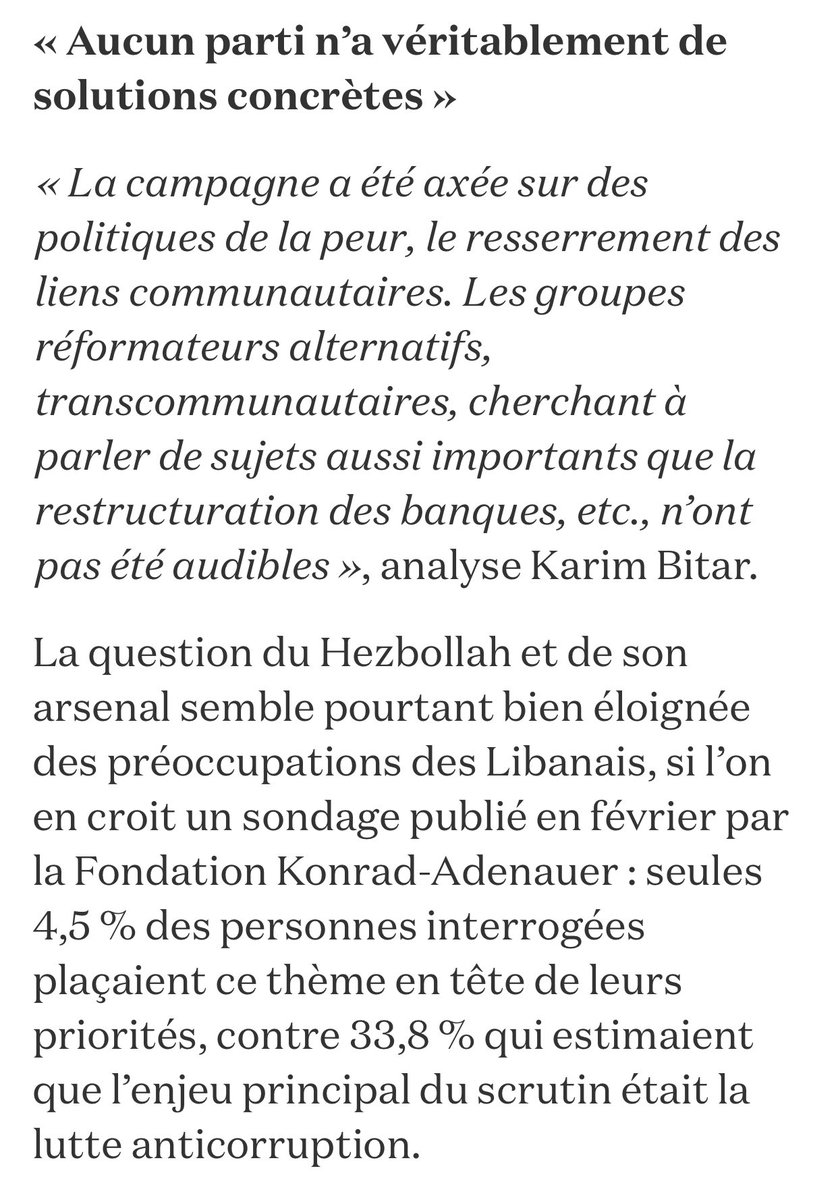 karimbitar's tweet photo. 🇱🇧 My interview with @LaCroix: “La crise économique et financière est d’une telle ampleur qu’aucun parti n’a véritablement de solutions concrètes de sortie de crise à proposer.”

Au Liban, une campagne législative cannibalisée par la question du Hezbollah 
https://t.co/CDguNwzs1l https://t.co/udSurdFNh8