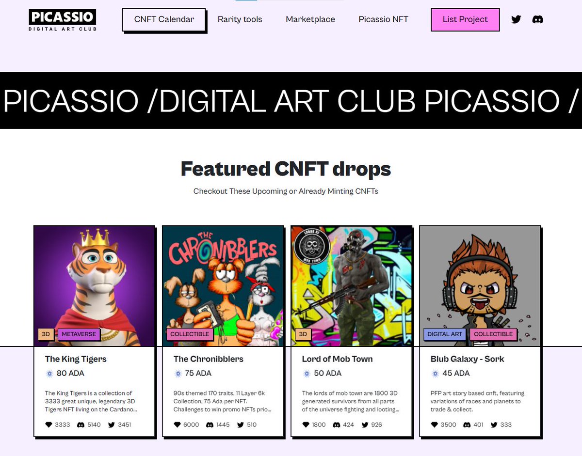 PicassioArtNFT's tweet photo. New, Fresh & Good Looking #Picassio #CNFT Calendar Is Waiting for Projects to Be Listed and Collaborations to Be Done 🔥
⁉️ Will You Join Us On Board https://t.co/bJtiraKCb9?
@vacaninjaNFT @billybobgangNFT @CryptoverseCNFT @WildDogzNFT
#CNFTproject #CNFTcalendar #CNFTCommunity https://t.co/fAQGXEyBxJ
