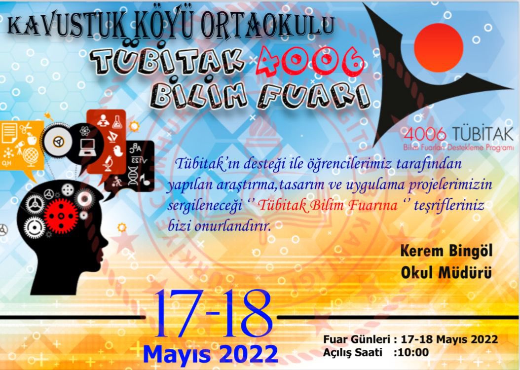 KavustukO's tweet photo. Okulumuz öğrencileri tarafından hazırlanan TÜBİTAK 4006 Bilim Fuarına davetlisiniz.Katılımınız bizleri onurlandıracaktır.🙏🏻 @Korkmazemin49 @YavuzBEKARDE @AdilcevazM https://t.co/Cm9OLGtQZf