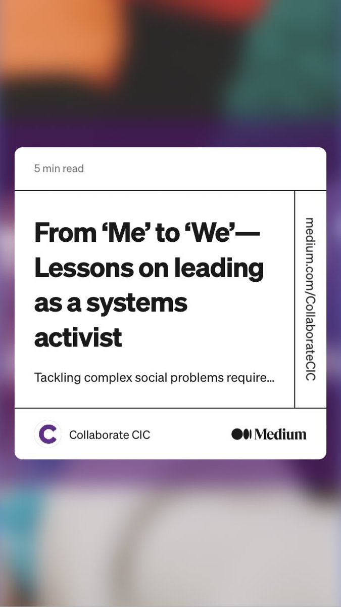 Voa1234's tweet photo. “From ‘Me’ to ‘We’ — Lessons on leading as a systems activist” by Collaborate CIC
https://t.co/DGBbDAu2Cp https://t.co/q6p2lzmkTA