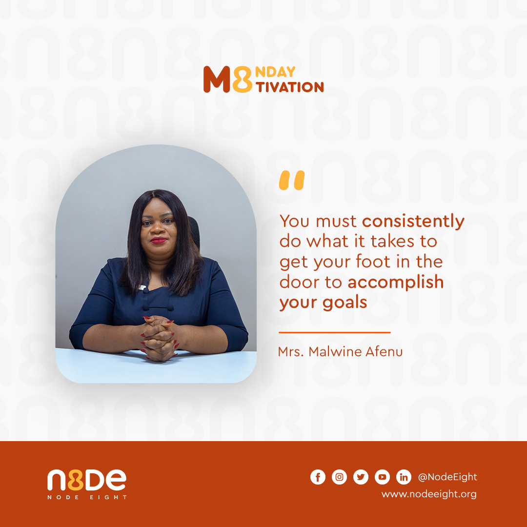 NodeEight's tweet photo. Consistency is key to attaining your goals!
This week, be consistent with your actions.
#nodeeight #MondayMotivation #nodeimpact https://t.co/cRESRkqry4