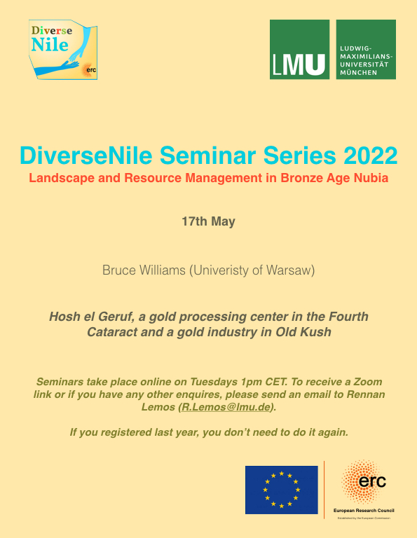 diversenile's tweet photo. Not to be missed: tomorrow's DiverseNile Seminar by Bruce Williams about Hosh el Guruf & gold processing in the Fourth Cataract region #Sudan #Nubia #goldworking https://t.co/KbtCxrMItI https://t.co/7KnENyt5x3