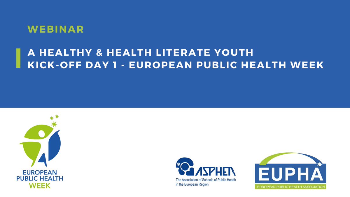Goodmorning! Today is a wonderful day to start the European Public Health Week #EUPHW with the theme: A healthy and health literate youth.