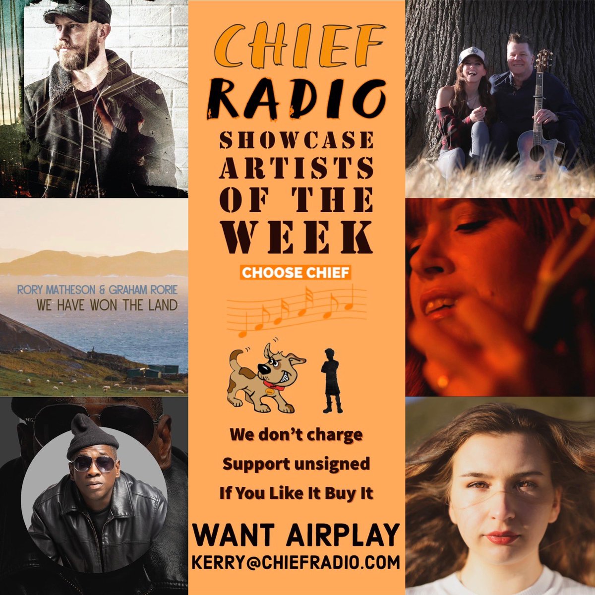 Our showcase artists this week are

@ryansounds 
@AdeleAndAndy 
#abigailpryde
@ryte_eye 
@sarahmcquaid 
@graham_rorie & Rory Matheson

Give these artists a follow and #ifyoulikeitbuyit

#unsigned or #independentartist? Send your mp3 -@Kerry_Thomson1 kerry@chiefradio.com #newmusic