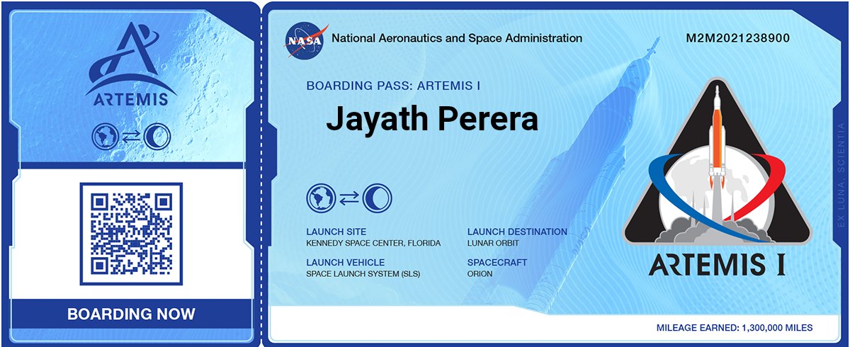 perera_jayath's tweet photo. Get ur boarding pass today!🚀
#artemis1 #nasa https://t.co/FyRxMhRcWq