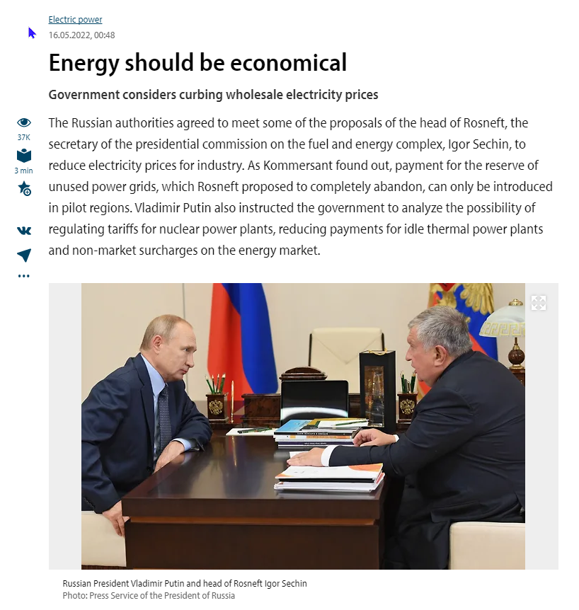 TimInHonolulu's tweet photo. Few signs of #Putin in #Russian print media. Found one article showing meeting with #Rosneft head Igor #Sechin to discuss energy issues. Note Putin's right hand is gripping chair. NB unconfirmed Kremlin insider report of several proof of life photo shoots to run after surgery. https://t.co/lwNdwTRhUx