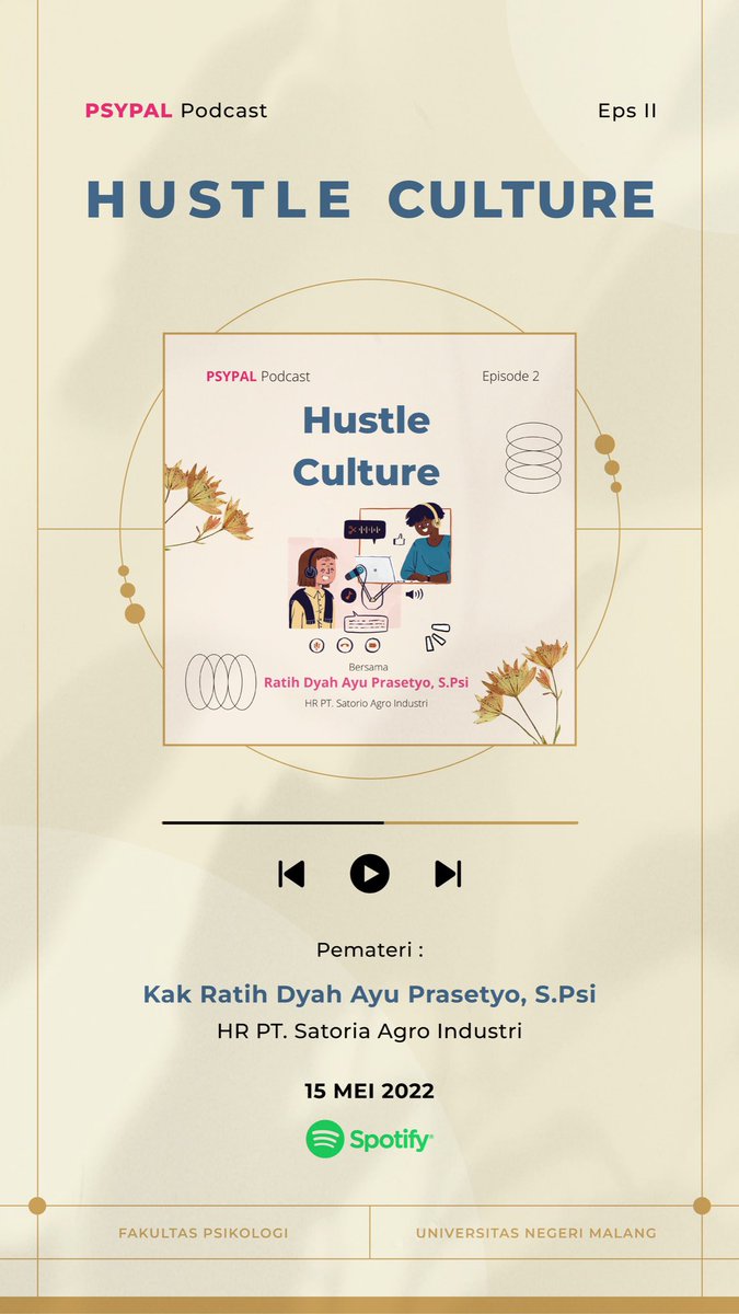 soontobe___'s tweet photo. Halo teman-teman! 🤗
Kalian udah pada tau tentang hustle culture belum nih?
Yuk kulik lebih dalam tentang hustle culture di PsyPal Podcast yang tentunya mengundang narasumber berpengalaman nih✨
Link podcast : https://t.co/EqX5uy3WRn https://t.co/kDMqolRmqO